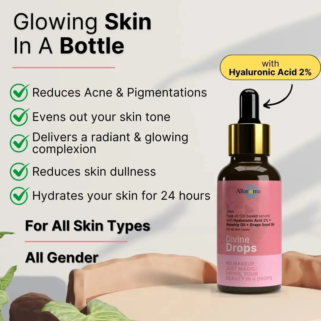 Divine Drops Face Oil for Glowing Skin benefits - Dazze and blussh