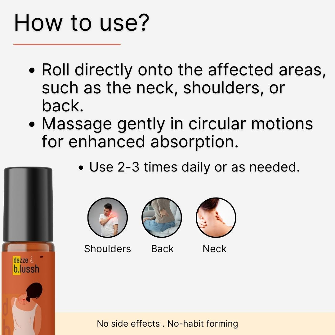 How to use Neck pain roll on - Dazze and blussh